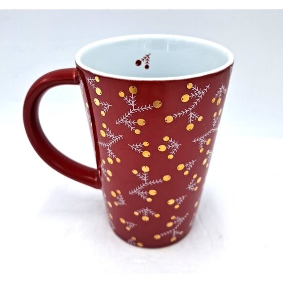 Davids Tea The Perfect Mug 16 oz 473 mL Berry Red - Holly Golden Berry Branches - Picture 6 of 9